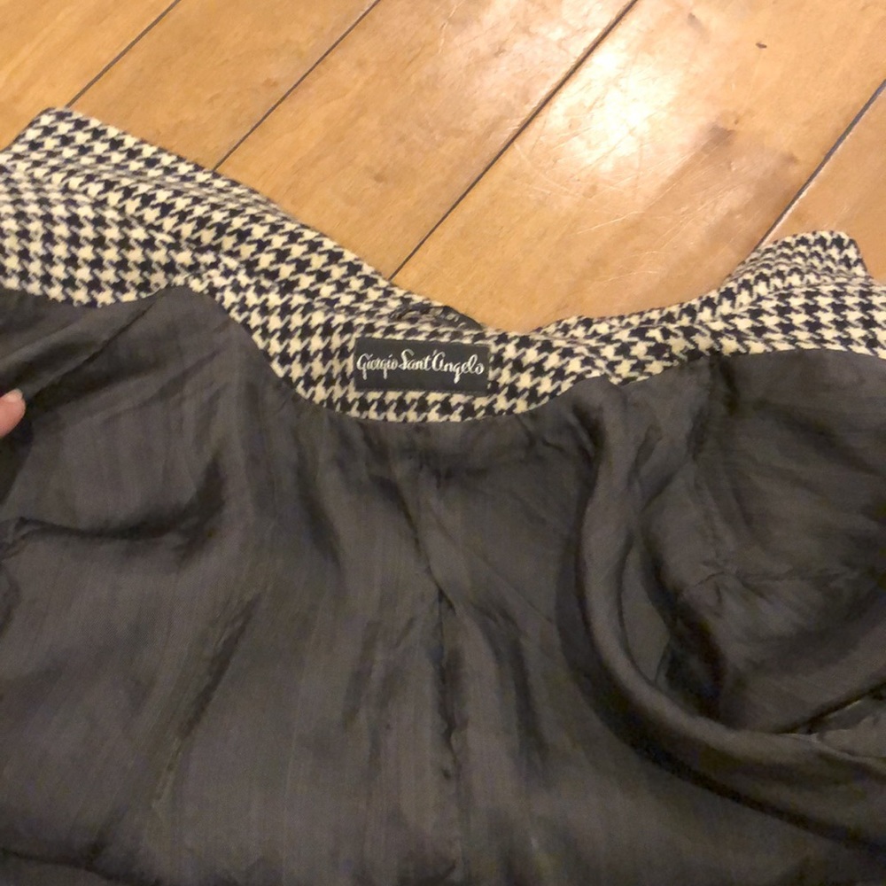 PURE WOOL vintage houndstooth black & white jacket - Picture 16 of 17